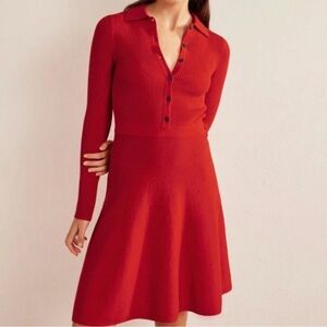 Boden Red Button-Up Dress